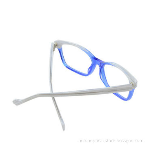 Fashion lamination acetate optical frames in blue with white